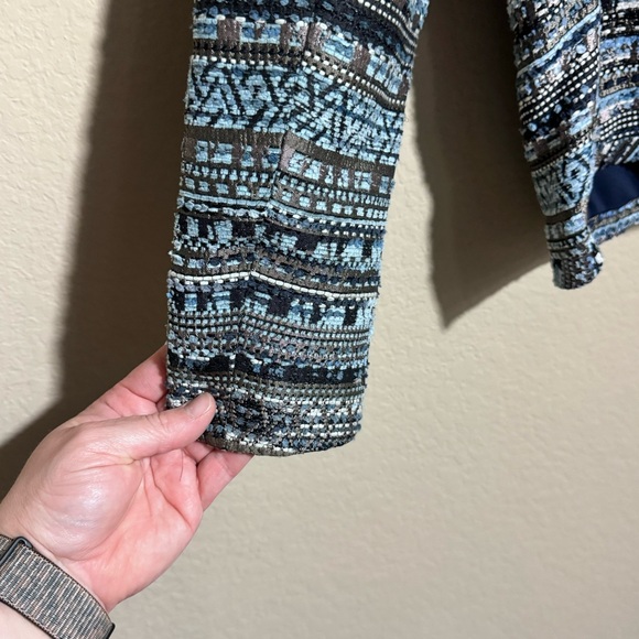 Lafayette 148 Petite New York Navy Blue Multi Tweed 3 Button Sz 8P Blazer Jacket - Picture 6 of 12